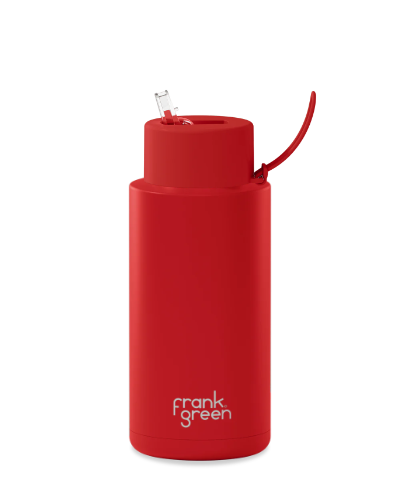 Ceramic Reusable Bottle - 34oz / 1,000ml - Atomic Red