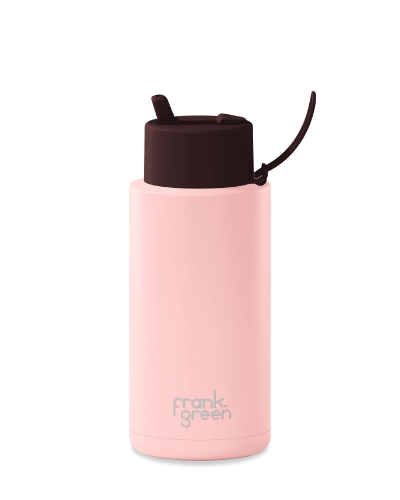 Ceramic Reusable Bottle - 34oz / 1,000ml - Blushed / Chocolate
