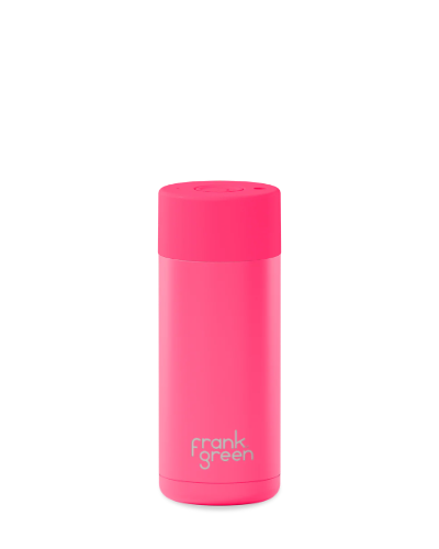 Ceramic Reusable Cup - 16oz / 475ml - Neon Pink