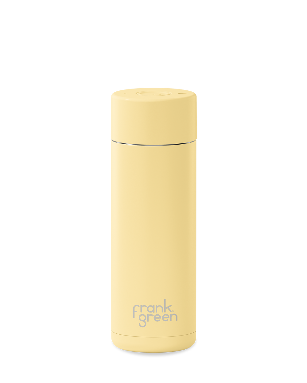 20oz reusable water bottle with Button Lid in Buttermilk