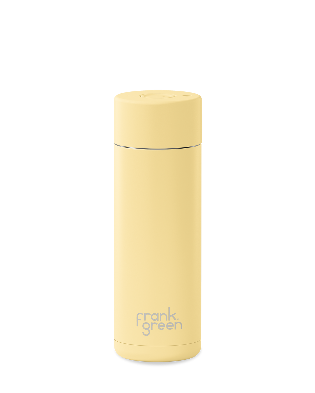 20oz reusable water bottle with Button Lid in Buttermilk