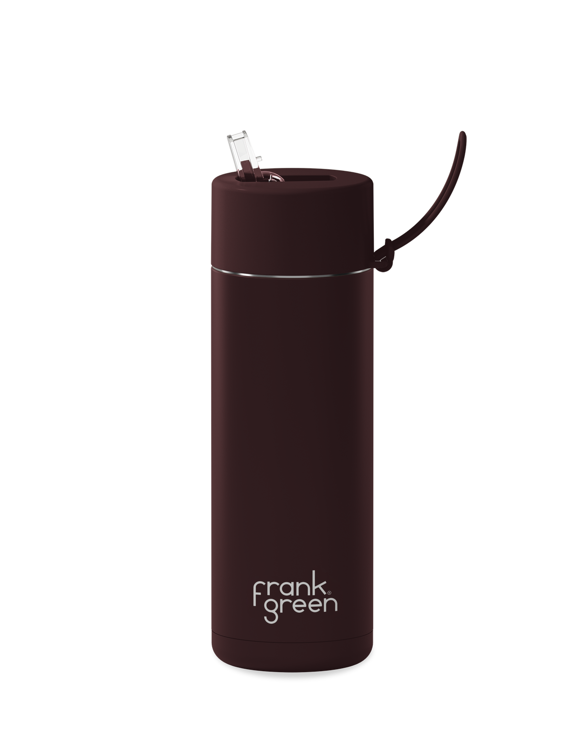 20oz reusable water bottle with Straw Lid in Chocolate
