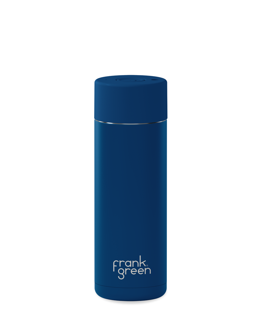 20oz reusable water bottle with Button Lid in Deep Ocean