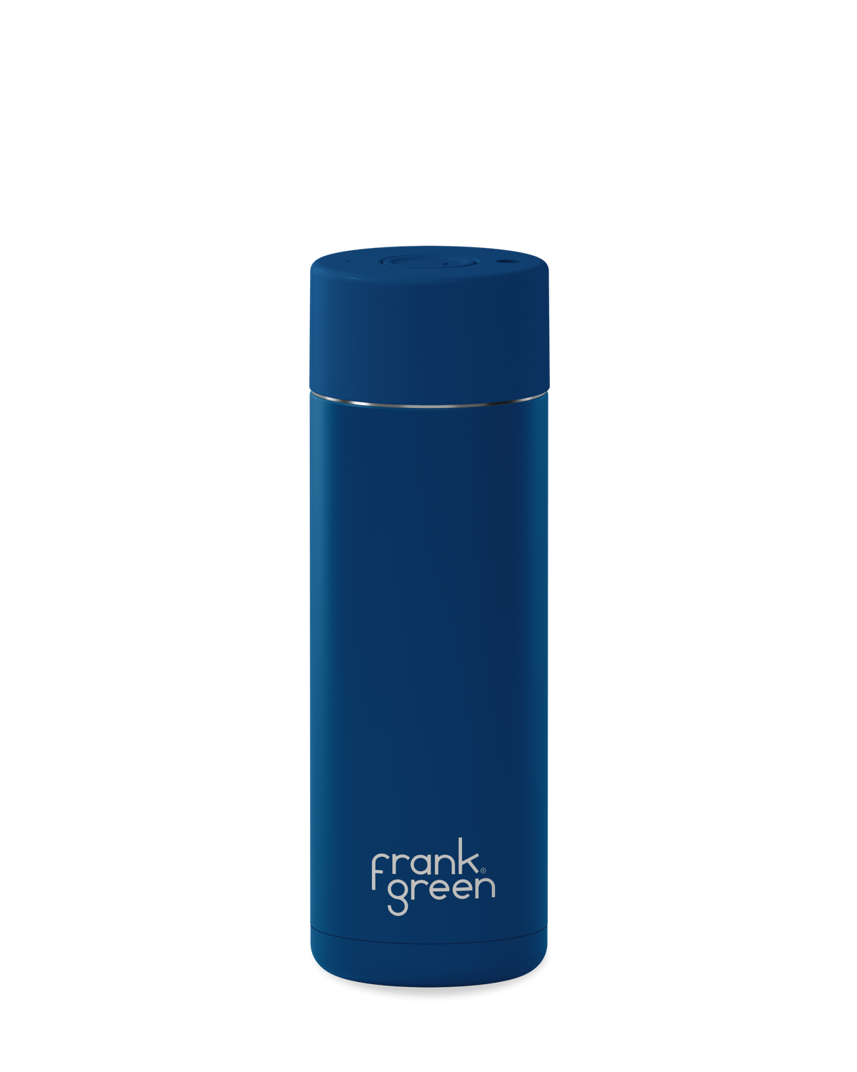 20oz reusable water bottle with Button Lid in Deep Ocean