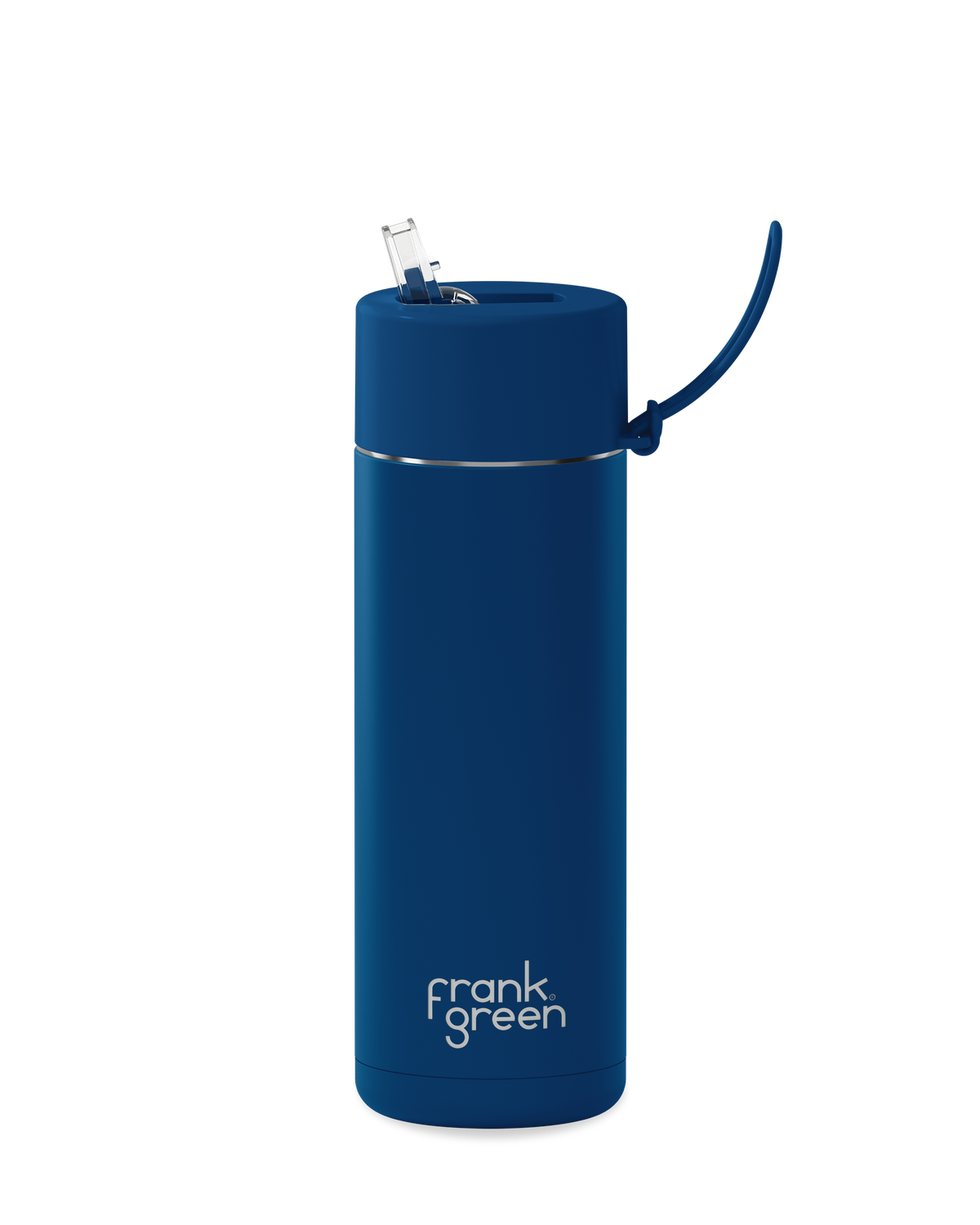 20oz reusable water bottle with Straw Lid in Deep Ocean