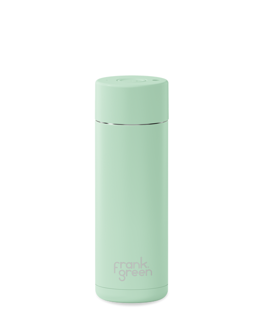 20oz reusable water bottle with Button Lid in Mint Gelato