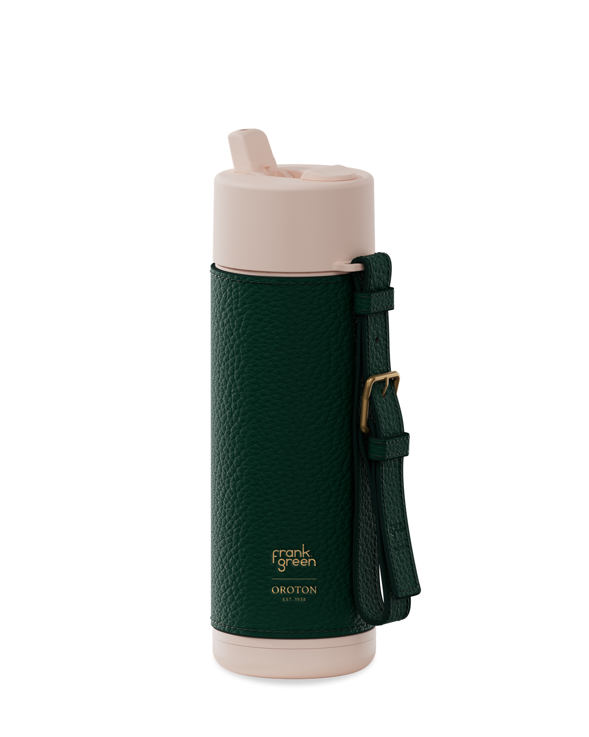 Ceramic Reusable Bottle with Oroton Leather Sleeve and Handle - 20oz / 595ml