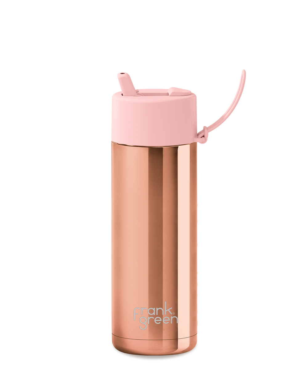 20oz Rose Gold Ceramic Reusable Bottle with Flip Straw Lid