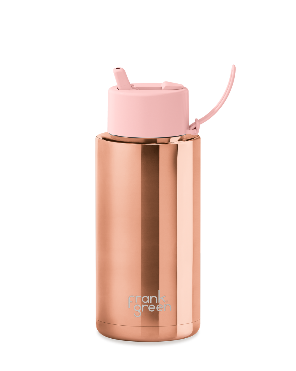 34oz Rose Gold Ceramic Reusable Bottle with Flip Straw Lid