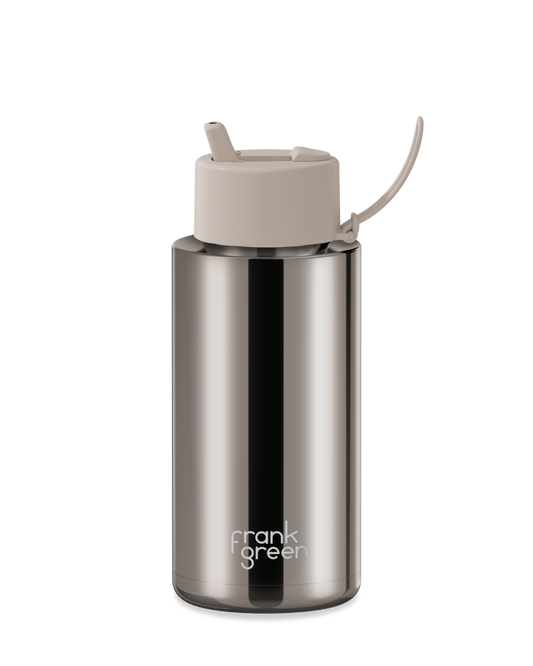 Chrome Ceramic Reusable Bottle - 34oz / 1,000ml