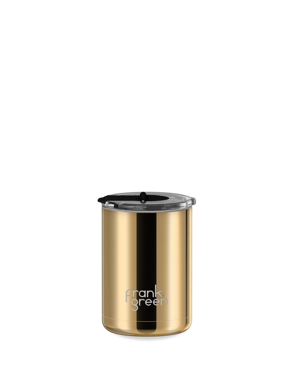 Chrome Coffee Cup with Hinged Screw Lid - 12oz / 355ml