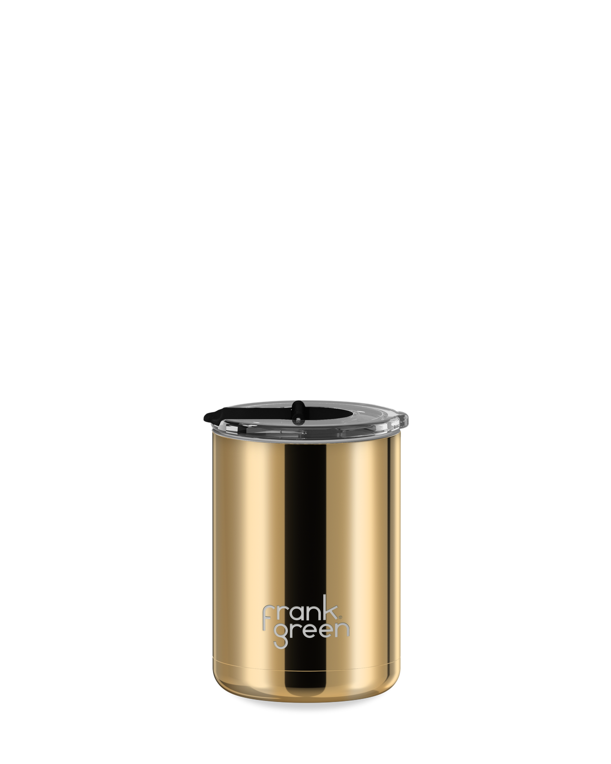 Chrome Coffee Cup with Hinged Screw Lid - 12oz / 355ml