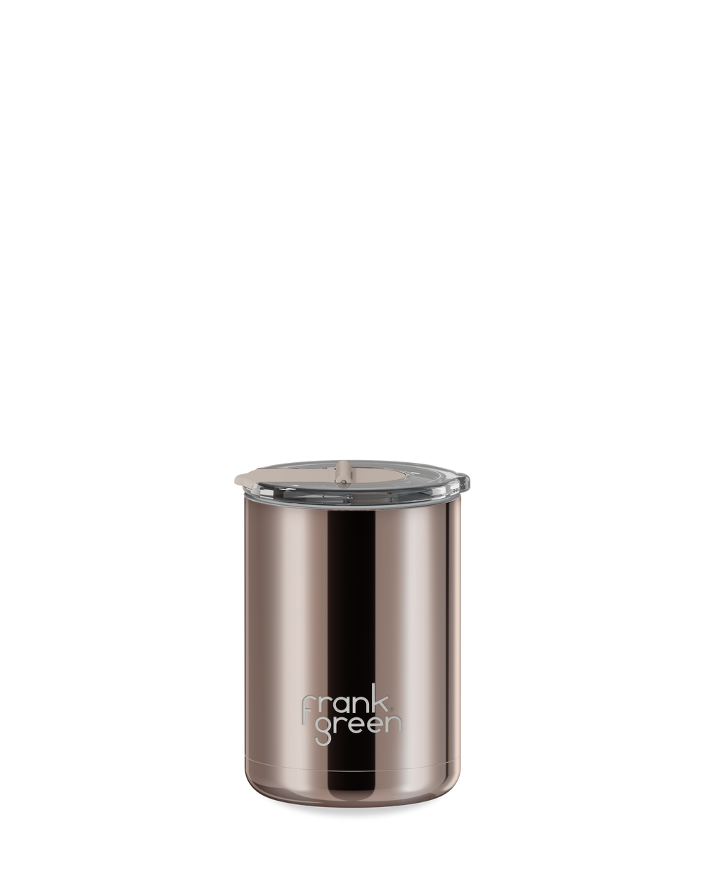 Chrome Coffee Cup with Hinged Screw Lid - 12oz / 355ml