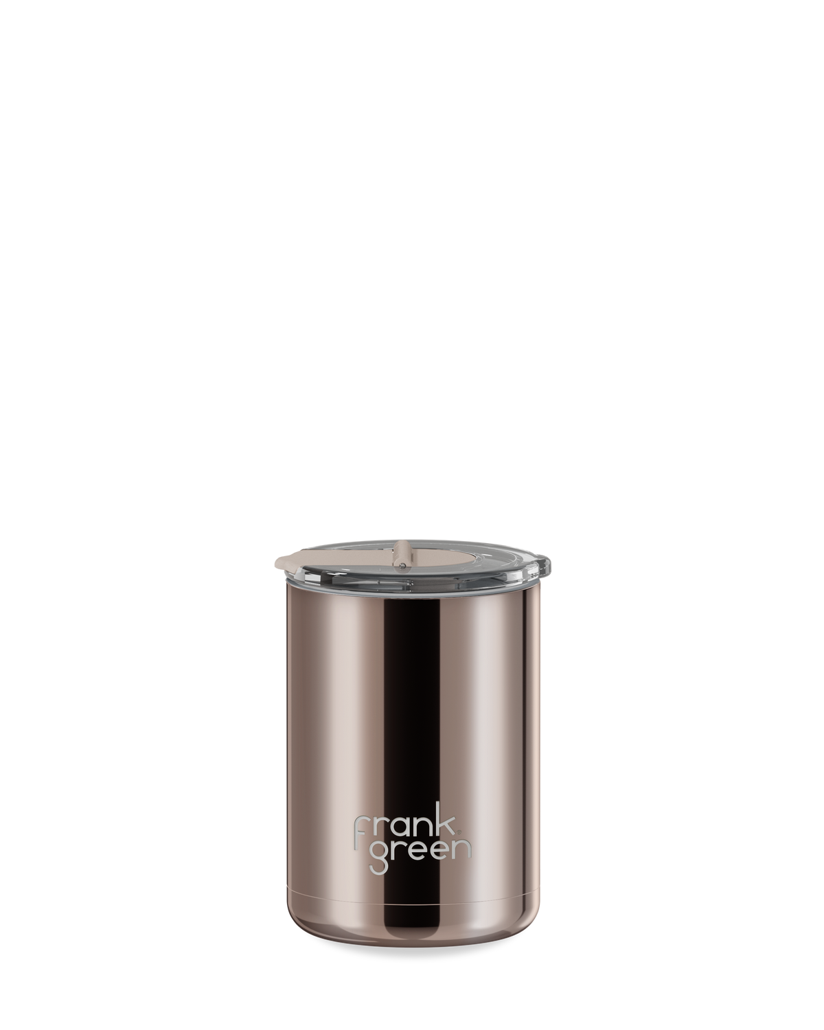 Chrome Coffee Cup with Hinged Screw Lid - 12oz / 355ml