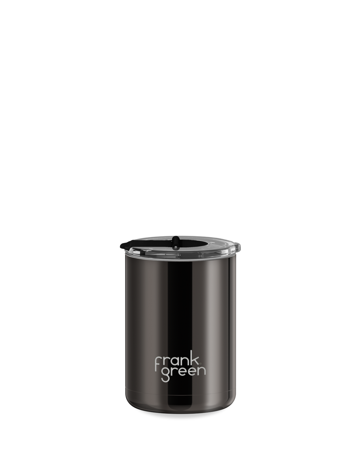 Chrome Coffee Cup with Hinged Screw Lid - 12oz / 355ml