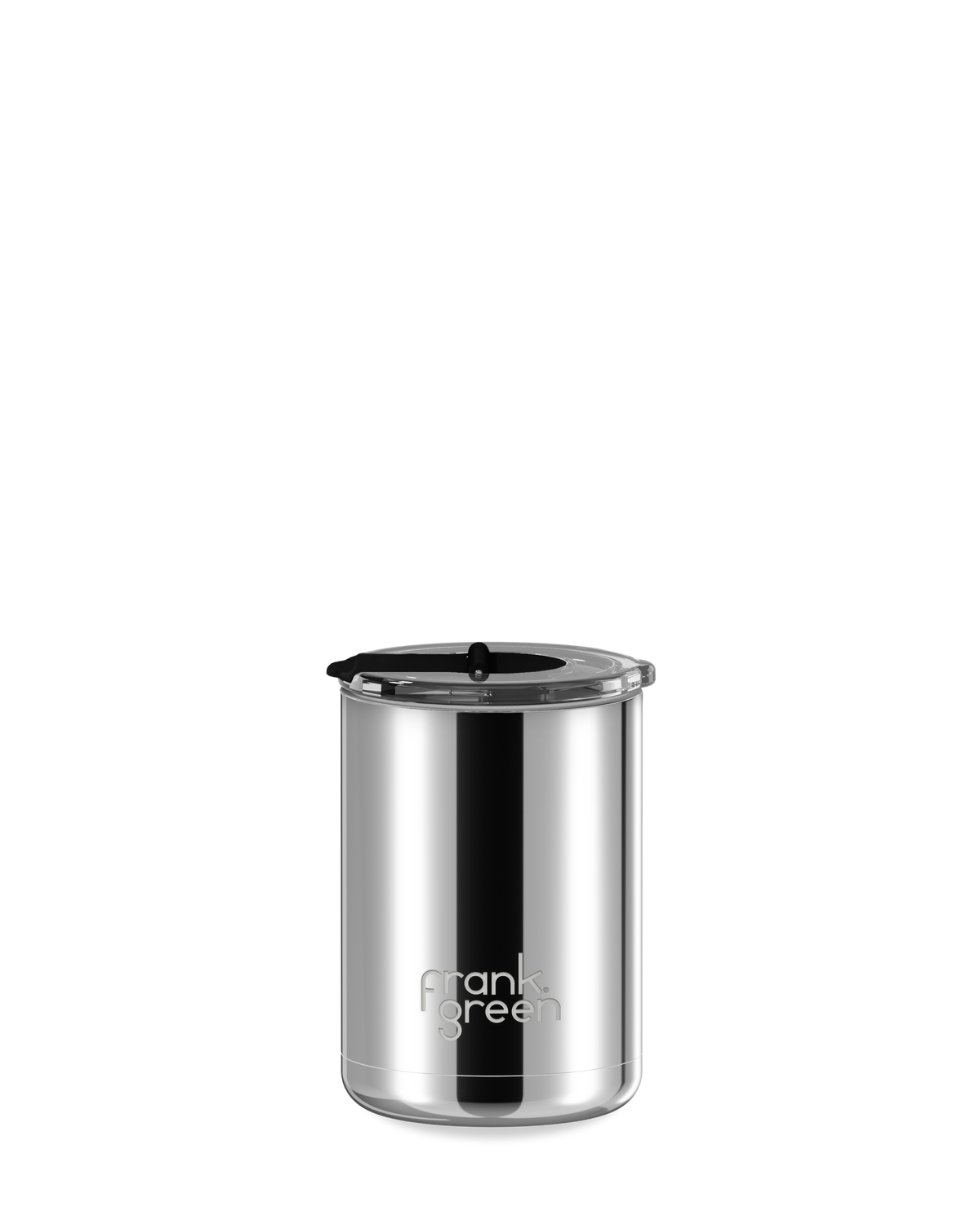 Chrome Coffee Cup with Hinged Screw Lid - 12oz / 355ml