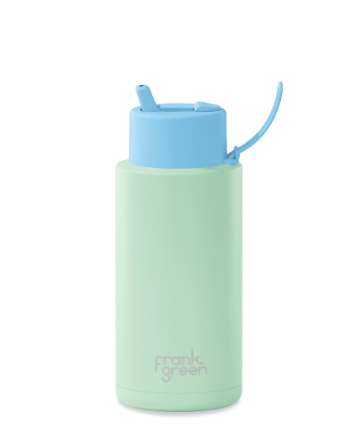 Ceramic Reusable Bottle - 34oz / 1,000ml - Mint Gelato / Sky Blue